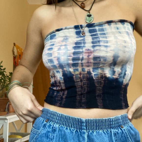 Tie die boho bandeau tube top - Picture 2 of 5